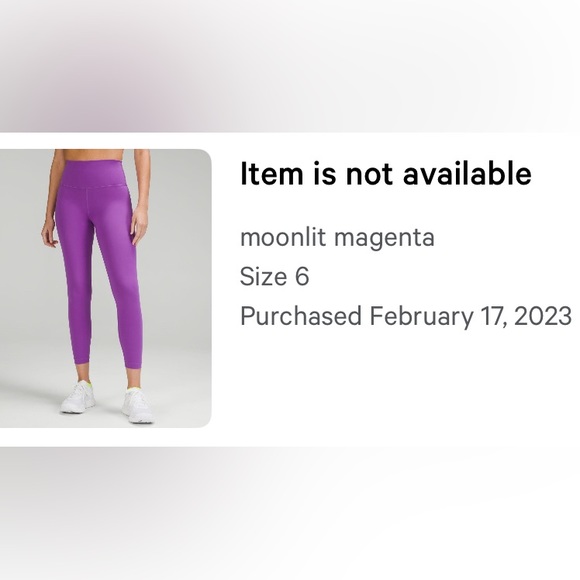 lululemon athletica Pants - LULULEMON leggings, size 6, moonlit magenta, 25”